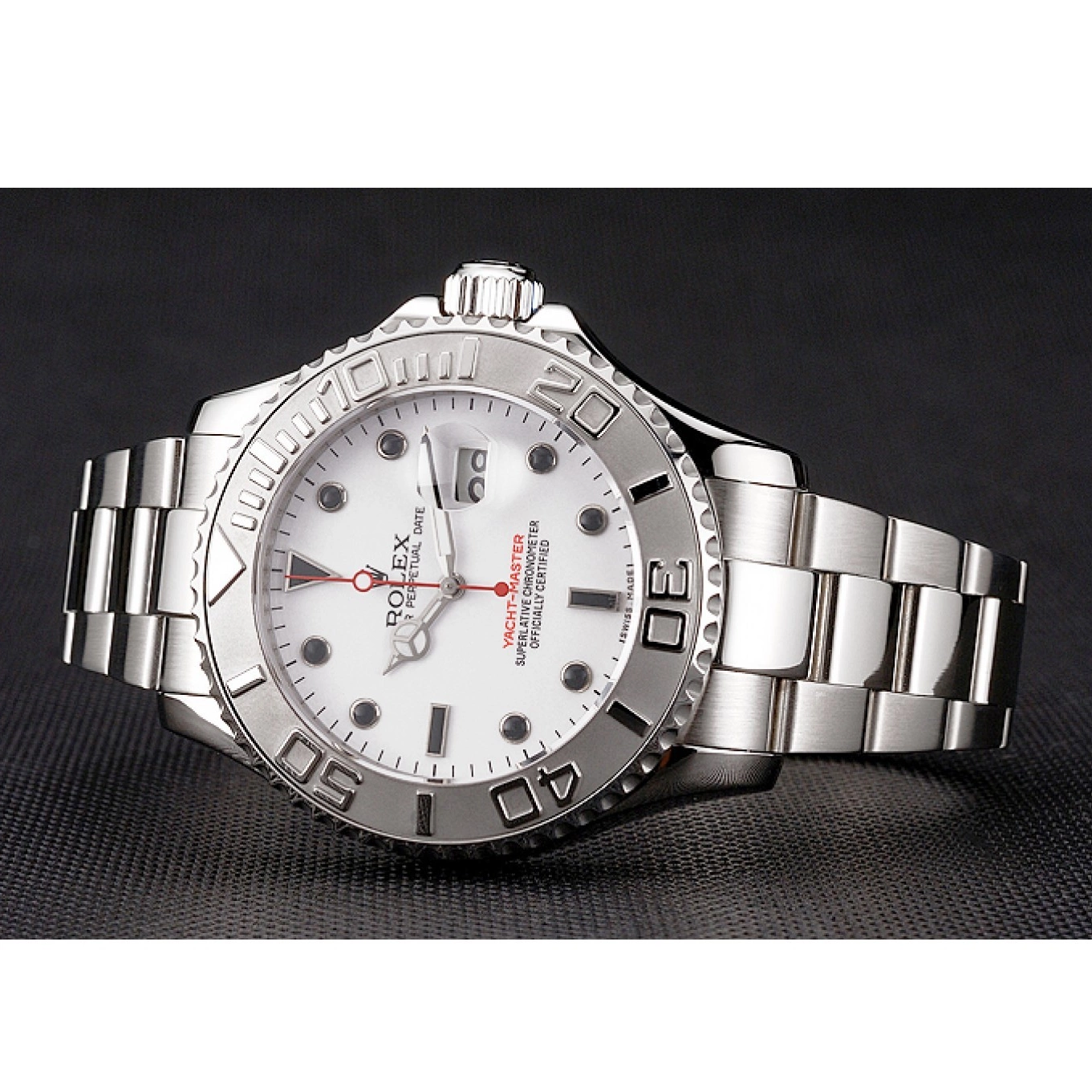 Rolex copies cheap And Steel Case Stainless Rolex Yacht-Master White Bracelet Dial 0817